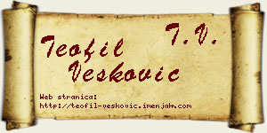 Teofil Vesković vizit kartica